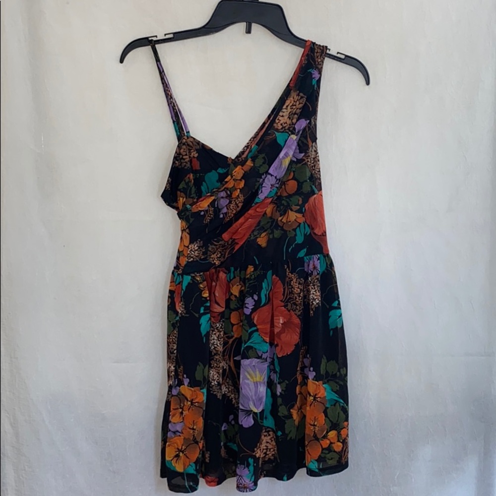Top shop - One shoulder multicolored floral dress